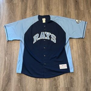Vintage Tampa Bay Rays MLB Genuine Merch Baseball Jersey Blue 2XL Longoria #3